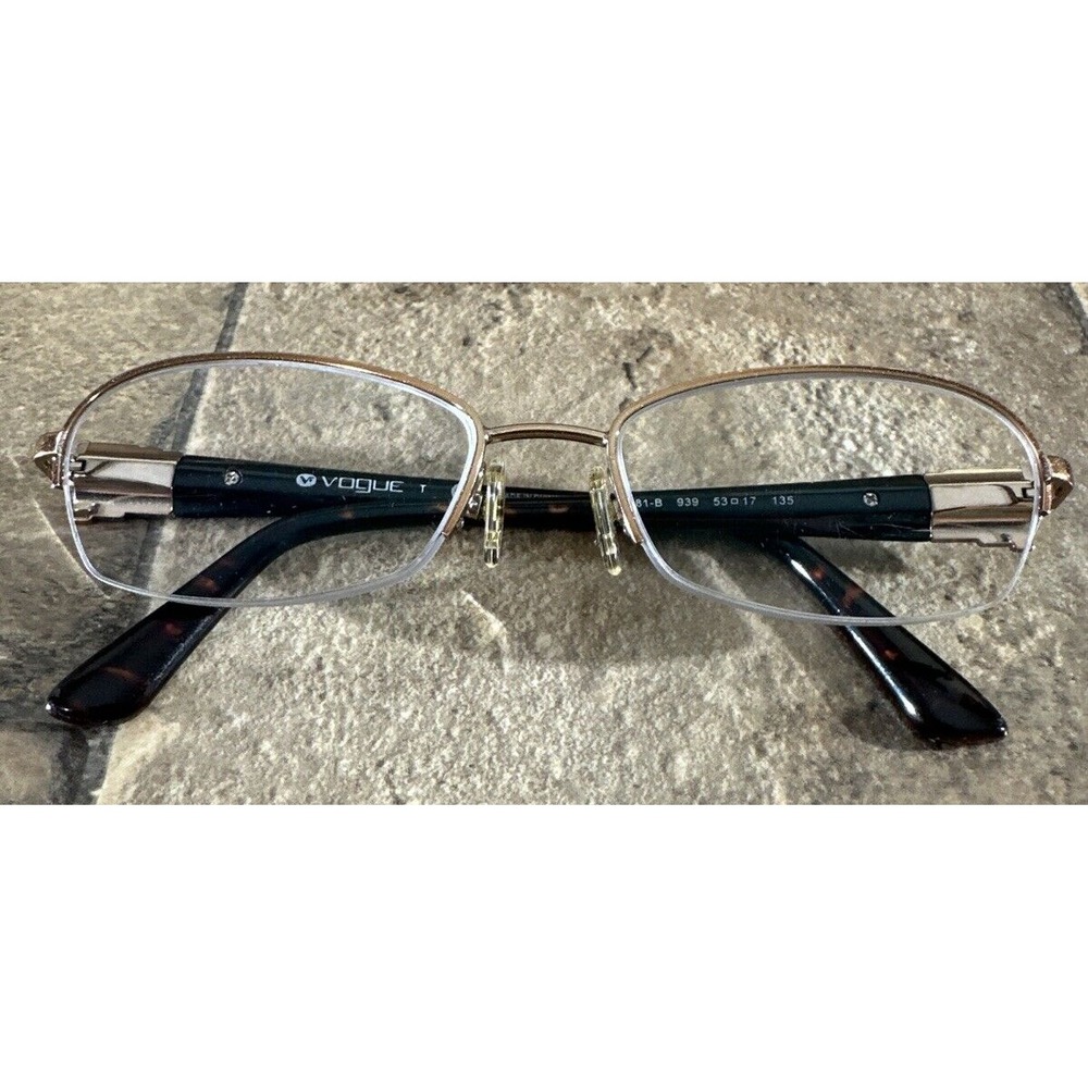 Vogue VO 3881-B 939 Brown/Bronze Flex Eyeglasses Frame Half Rim 53-17-135-31mm